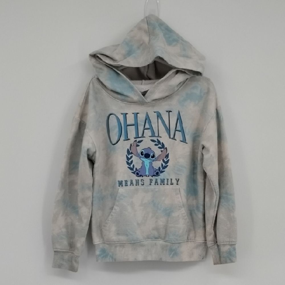 Disney Ohana Kids Hoodie - Blue and Gray Tie-Dye